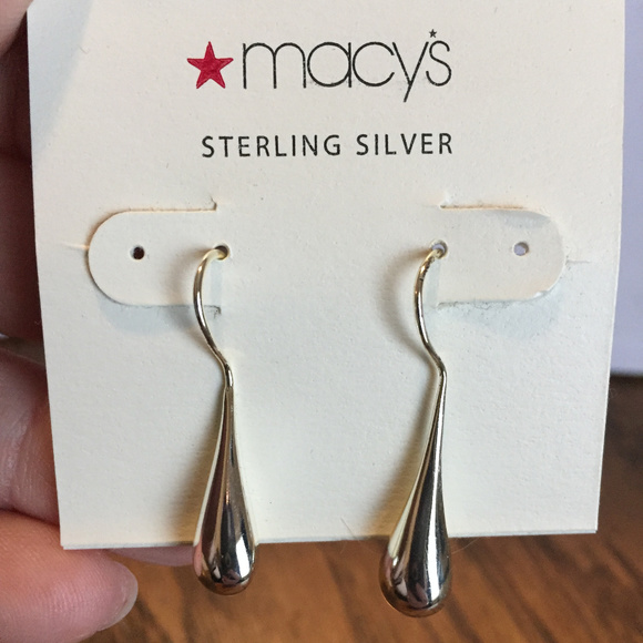 Macy's Jewelry - Teardrop Earrings - Sterling Silver
